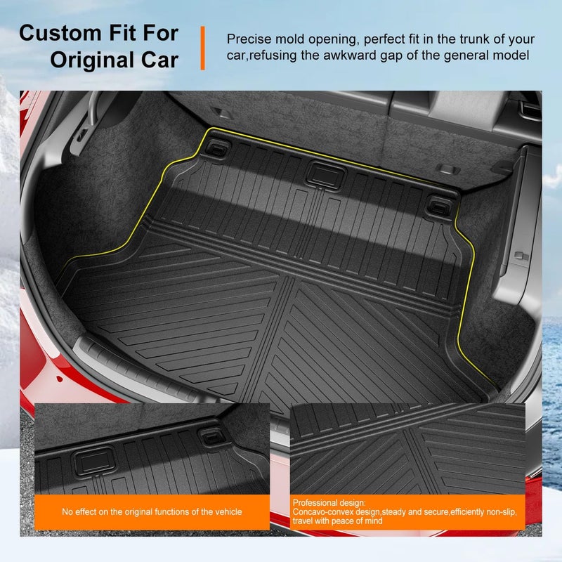 powoq All-Weather TPE Trunk Mat for 2022-2026 Honda Civic Hatchback - Image 2