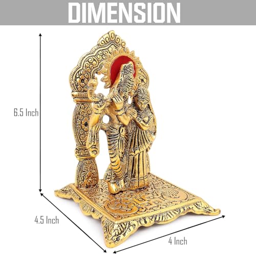 Lavanaya Silver®-Gold Plated Radha Krishna God Idol Statue-Showpiece With Velvet Gift Box-For Marriage Anniversary, Wedding, Housewarming, Diwali Gift, 10 cm , 10 cm - Image 2