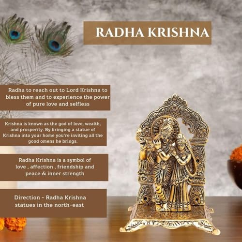 Lavanaya Silver®-Gold Plated Radha Krishna God Idol Statue-Showpiece With Velvet Gift Box-For Marriage Anniversary, Wedding, Housewarming, Diwali Gift, 10 cm , 10 cm - Image 5