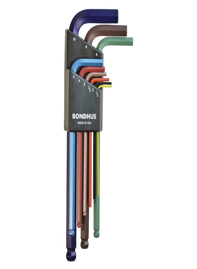 Bondhus 69499 Ball End L-Wrench Set w/ColorGuard Finish, 9 Piece, Multicolor, One Size - Image 1