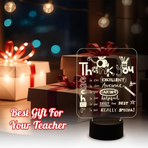 GIFTMEBAZAR Thankyou Gift for Teacher Led Night Lamp with Warm White Light & On/Off Touch Button | USB Cable | Gift for Teachers Day | Birthday Gift for Teacher - Image 3