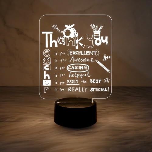 GIFTMEBAZAR Thankyou Gift for Teacher Led Night Lamp with Warm White Light & On/Off Touch Button | USB Cable | Gift for Teachers Day | Birthday Gift for Teacher - Image 1