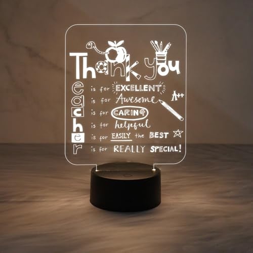 GIFTMEBAZAR Thankyou Gift for Teacher Led Night Lamp with Warm White Light & On/Off Touch Button | USB Cable | Gift for Teachers Day | Birthday Gift for Teacher - Image 2