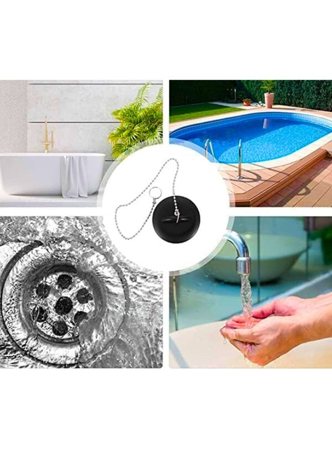 Chase Up 1.1/2 InchTub Stopper Bathroom Sink Drain Plug Silicone Bathtub Drain Stopper with Chains for Kitchen Bathtub Bathroom Sink Drains - Image 3