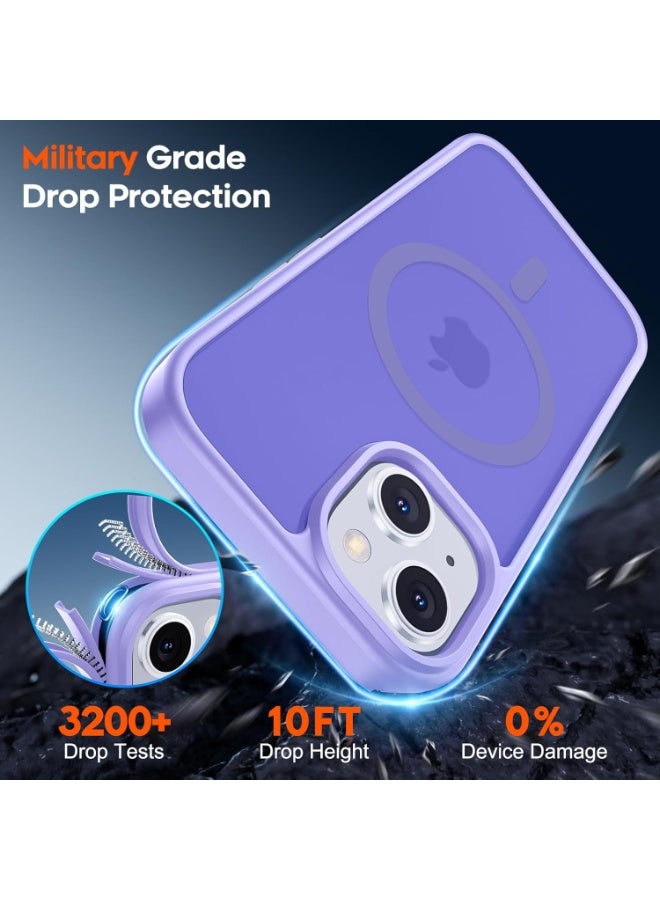 أكاليكس جراب مغناطيسي لهاتف آيفون 15 [مقاوم للصدمات ونحيف] غطاء خلفي صلب شفاف غير لامع مع حماية عالية الجودة | بنفسجي فاتح - Image 2