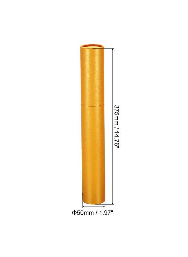 PATIKIL 2 Inch X 15 Inch Poster Tube, 1Pcs Photo Storage Tube Portable Shipping Mailing Tubes Calligraphy Painting Tubes Round Carrying Case For Storing Paper Art Map Documents, Yellow  - Image 2