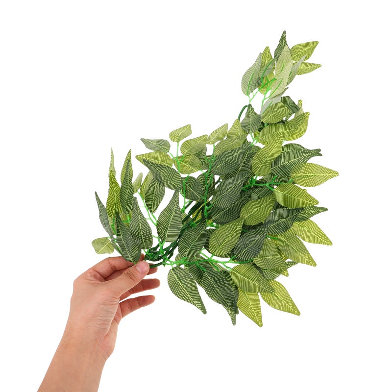 Reptile Terrarium Plants Vines: Artificial Leaves For Lizard Habitat Decoration - Fake Plants Climbing Vines For Snake And Chameleon Accessories - Image 3