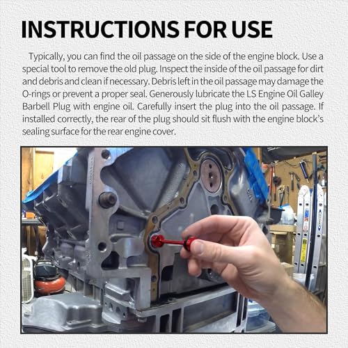 OXCANO LS Engine Billet Aluminum Oil Diverter Barbell Galley Plug Compatible with Gen 3 and Gen 4 LS engines including 4.8 5.3 5.7 6.0 6.2 7.0 LS1 LS2 LS3 LS6 LS7 LS9 LQ4 LQ9 - Image 5