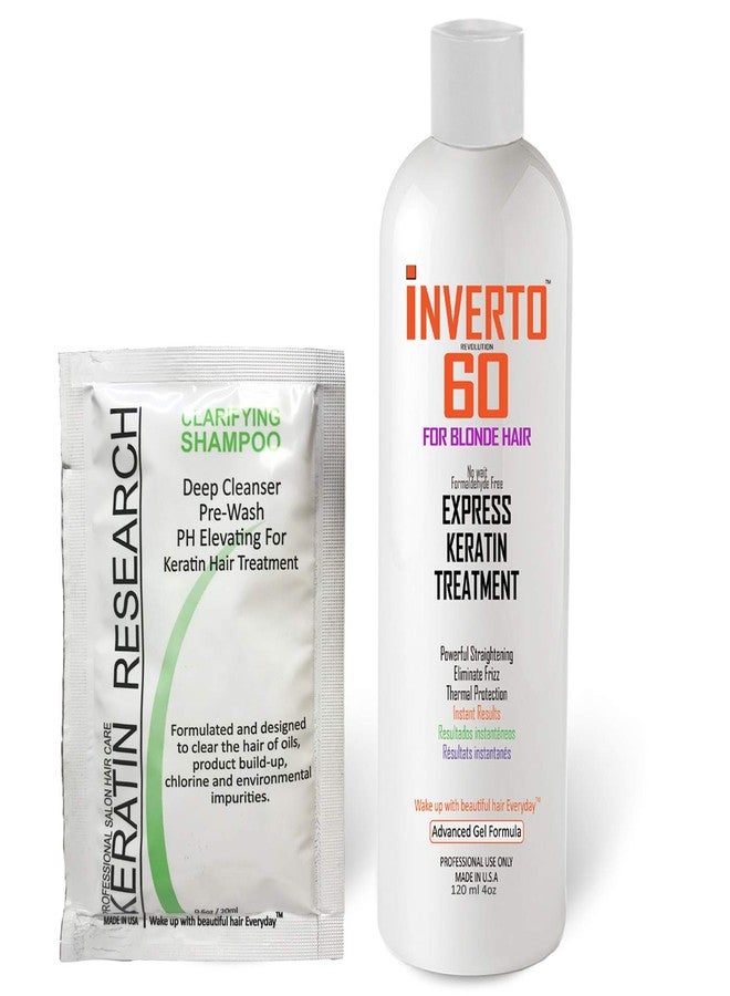KERATIN RESEARCH INVERTO 60 Keratin Treatment for BLONDE HAIR Formaldehyde Free Keratin Hair Treatment Super Fast Application Process includes Starter kit Results are Instant healthy Shiny Beautiful hair - Image 1