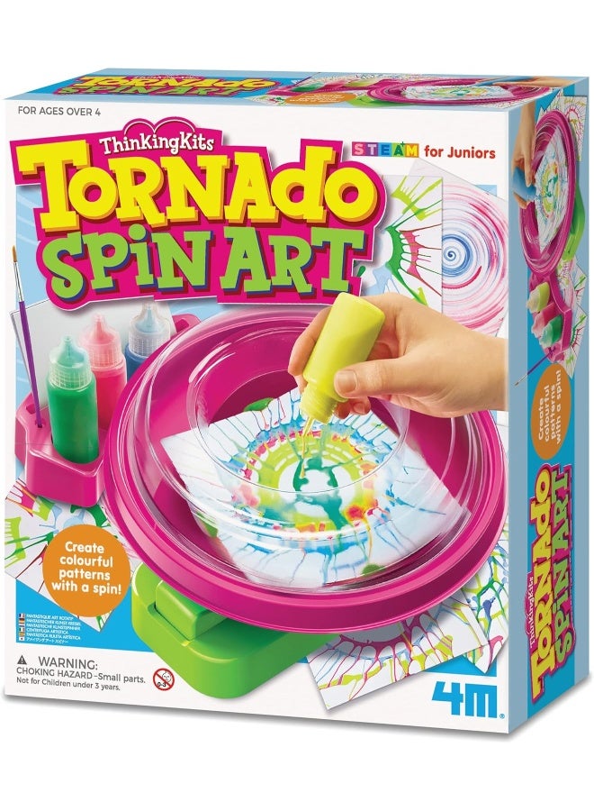 4M ThinkingKits Tornado Spin Art – DIY Spinning Art Machine with Paints, Cards, and Instructions to Create Unique Swirling Designs – Fun Creative STEM Activity for Kids Ages 5 and Up | 00-04733 - Image 1