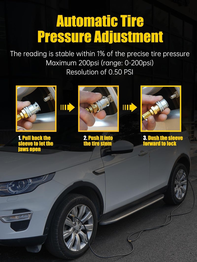 MIKKUPPA 4 Tire Inflation System - 4 Tire Inflation Deflation System, Tire Pressure Equalizer with Quick Coupler Adaptor Closed Flow Air Chuck for Car Trucks Off Road Vehicles Up to 155" Wheelbase - Image 4