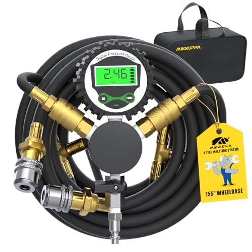 MIKKUPPA 4 Tire Inflation System - 4 Tire Inflation Deflation System, Tire Pressure Equalizer with Quick Coupler Adaptor Closed Flow Air Chuck for Car Trucks Off Road Vehicles Up to 155" Wheelbase - Image 1