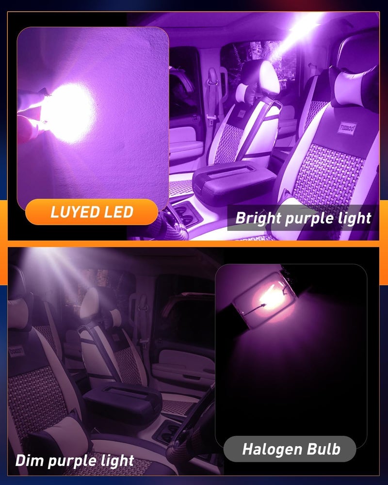 LUYED DE3175 LED Bulbs, Super Bright Purple 2835 Chipsets Canbus Error Free 31mm 1.25" DE3021 DE3022 3175 6428 LED Bulbs for Car Interior Map Reading Dome Trunk Courtesy Lights,Pack of 2 - Image 5