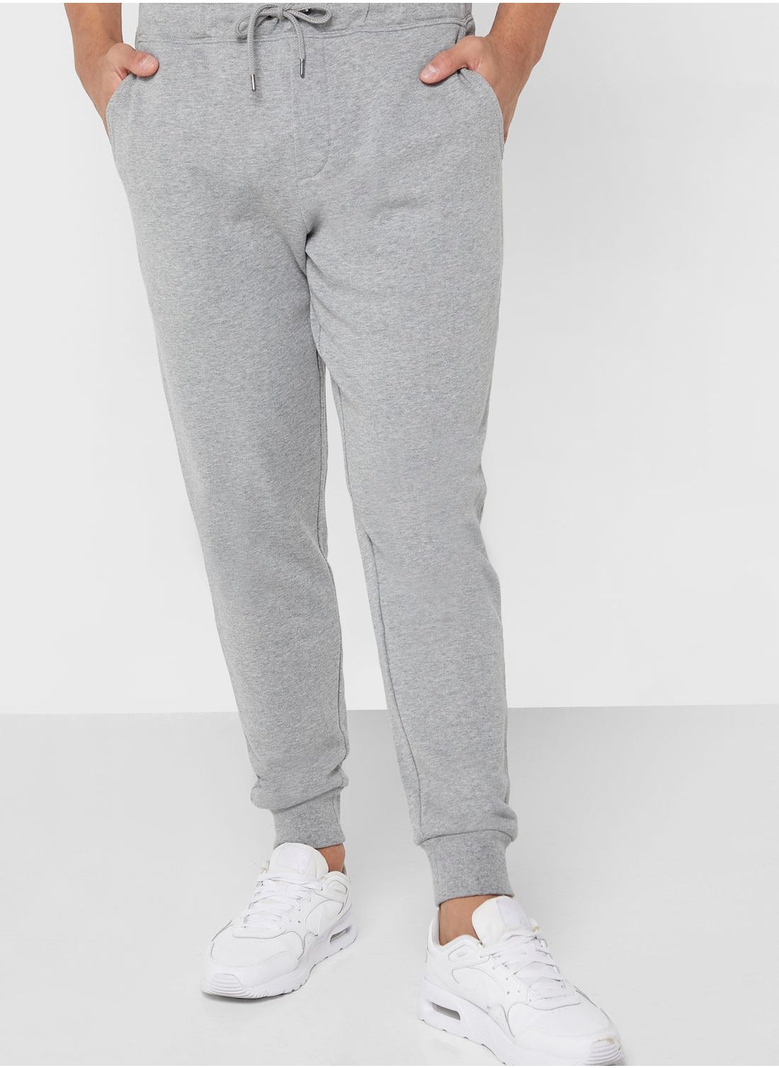 Cuffed hot sale grey sweatpants