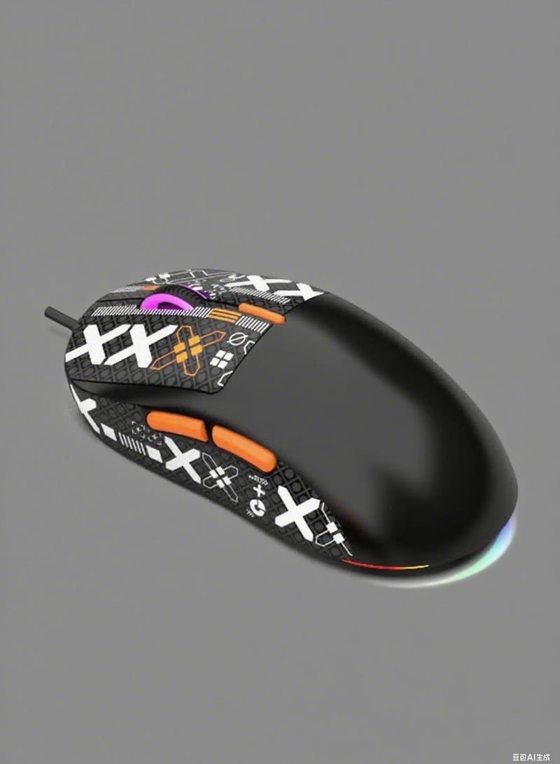 ARNOTEC Wired gaming mouse RGB luminous lightweight gaming mouse protective sticker custom gaming mouse office business gaming integrated mouse desktop notebook USB wired mouse  - Image 3