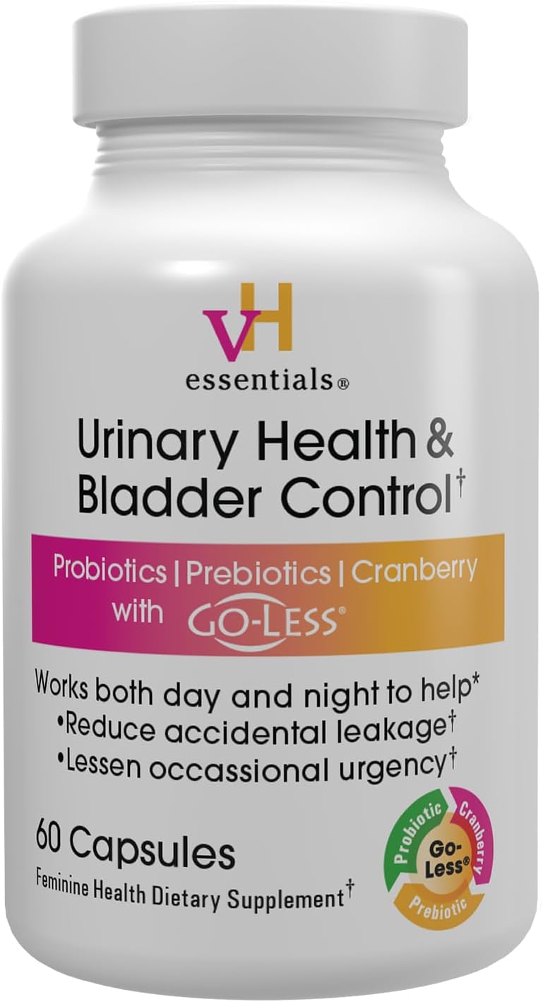 vH essentials Urinary Health  Bladder Control Cranberry Extract Prebiotics and Probiotics 24Hour Feminine Health Support Reduces Occasional Leakage Supports Vaginal Health 60 Capsules - Image 1