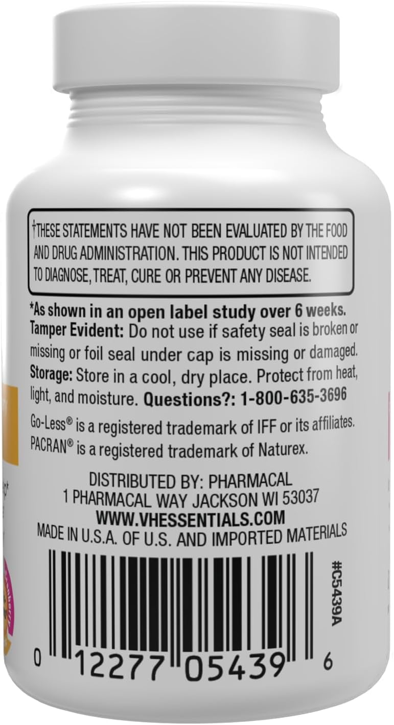 vH essentials Urinary Health  Bladder Control Cranberry Extract Prebiotics and Probiotics 24Hour Feminine Health Support Reduces Occasional Leakage Supports Vaginal Health 60 Capsules - Image 3