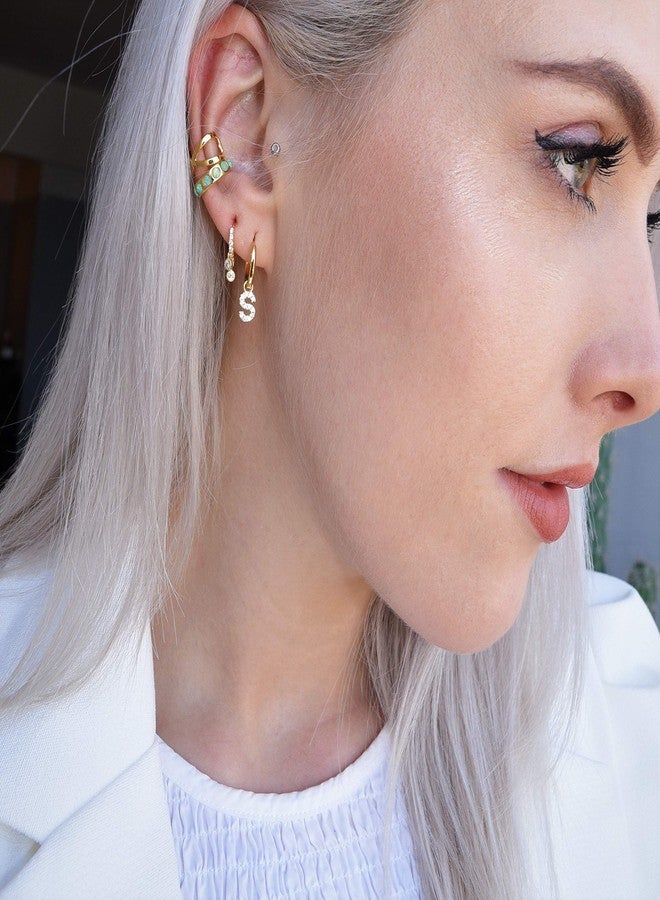 Nossa 18K Gold Plated Non Pierced Opal Band Ear Cuff Gold Ear Cuffs No Piercing - Image 2