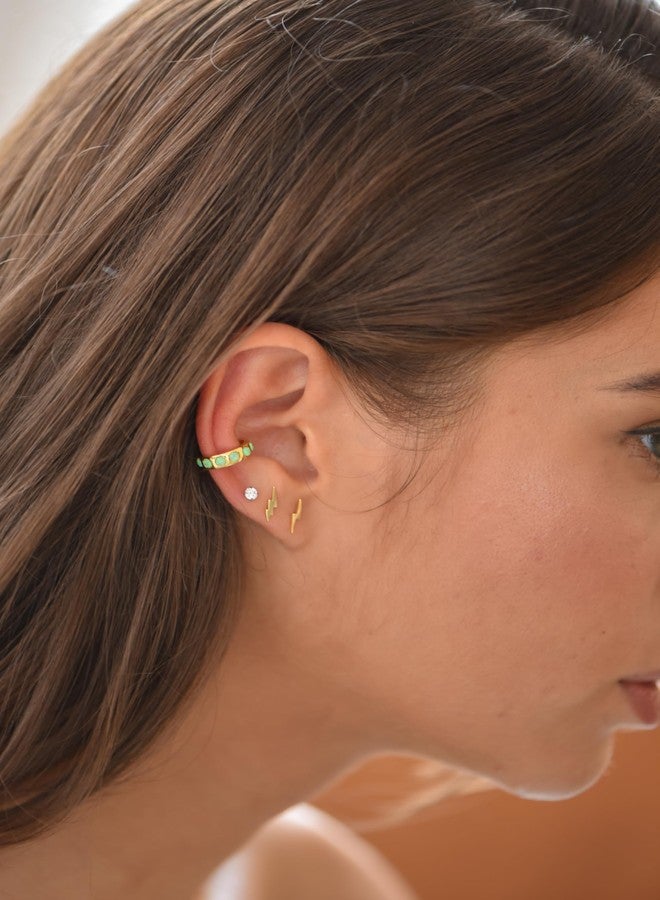 Nossa 18K Gold Plated Non Pierced Opal Band Ear Cuff Gold Ear Cuffs No Piercing - Image 4