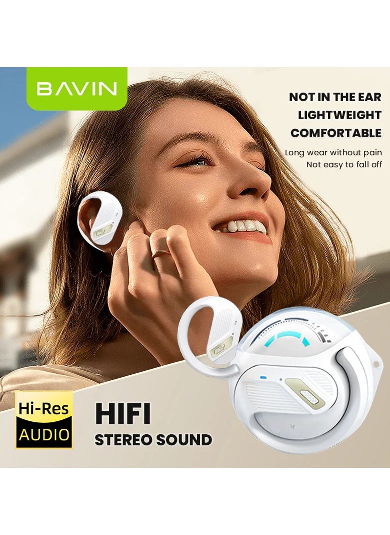 Bavin - Bavin-69 TWS Bluetooth 5.3 On -Ear Dynamic Open Wireless Earphone Violet - Image 1