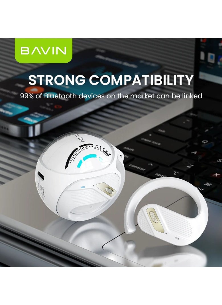Bavin - Bavin-69 TWS Bluetooth 5.3 On -Ear Dynamic Open Wireless Earphone Violet - Image 1