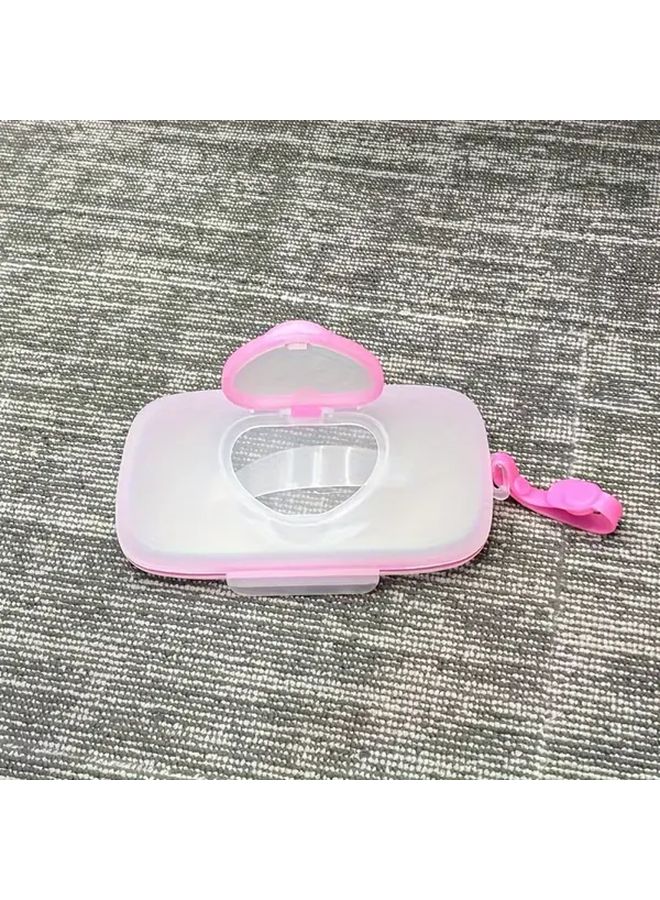 1pc Portable Wipes Dispenser With Heart Shaped Lid And Ergonomic Handle For Travel Essentials - Image 5