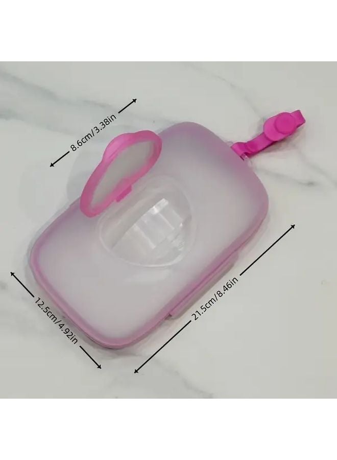 1pc Portable Wipes Dispenser With Heart Shaped Lid And Ergonomic Handle For Travel Essentials - Image 3