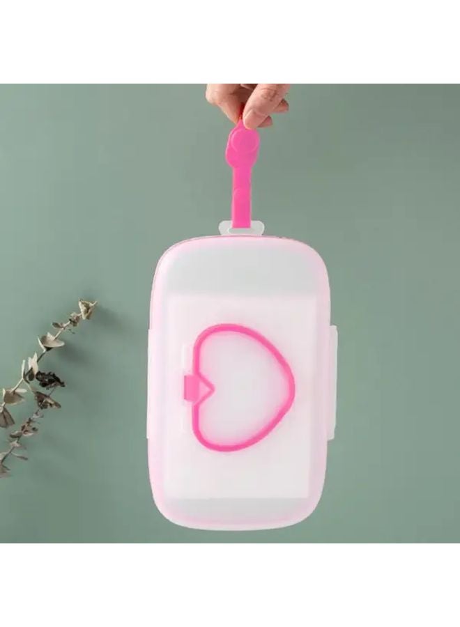 1pc Portable Wipes Dispenser With Heart Shaped Lid And Ergonomic Handle For Travel Essentials - Image 2