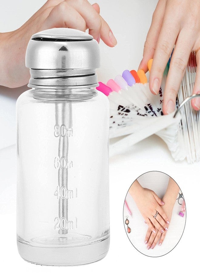 YOSOO Nail Polish Case Push Down Pump Dispenser Bottles Glass Nail Polish Remover Bottle Glass Nail Dispenser Polish Remover Bottles Refillable Liquid Bottles Empty Transparent Glass Container (#1) - Image 5