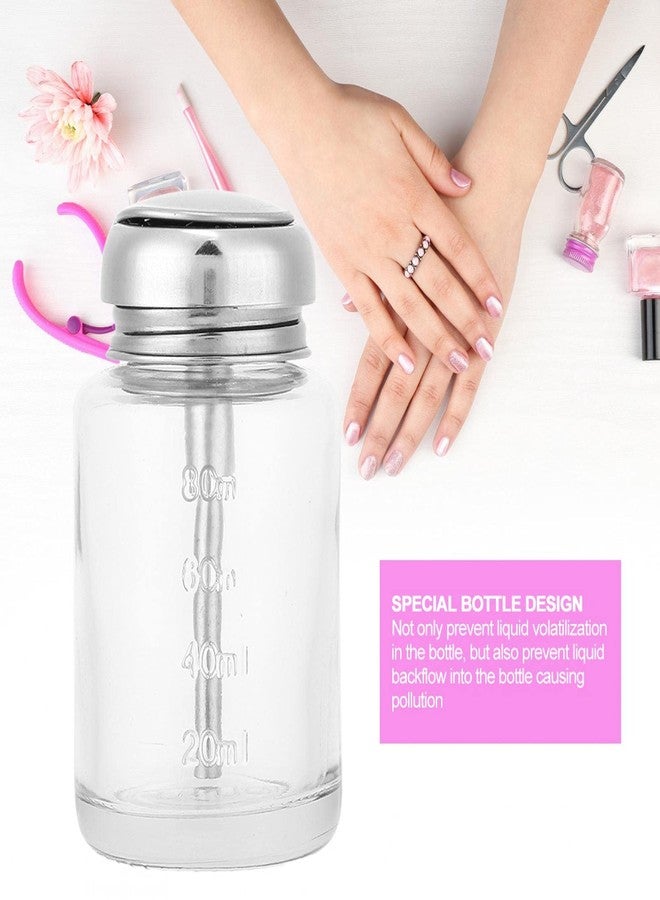 YOSOO Nail Polish Case Push Down Pump Dispenser Bottles Glass Nail Polish Remover Bottle Glass Nail Dispenser Polish Remover Bottles Refillable Liquid Bottles Empty Transparent Glass Container (#1) - Image 4