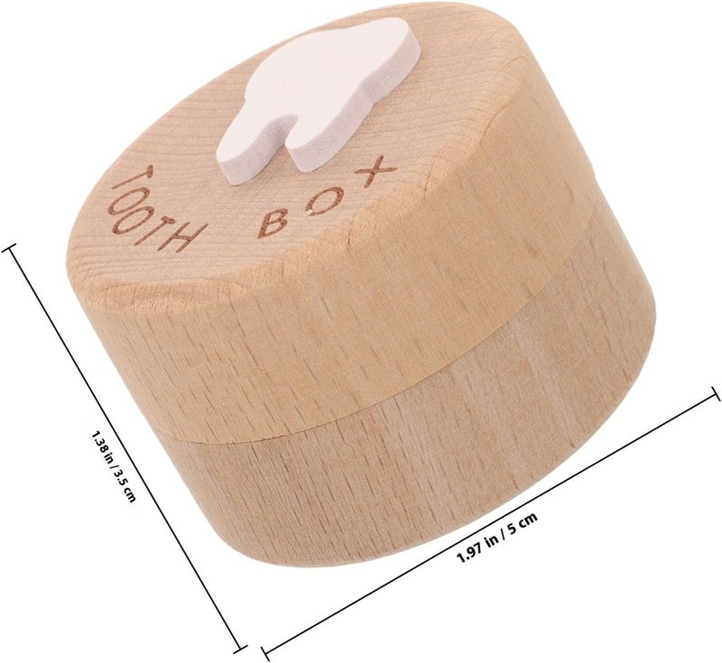 Wooden Tooth Storage Box for First Tooth Keeper Natural Wood Small Keepsake Container for Boys and Nursery Decor - Image 2