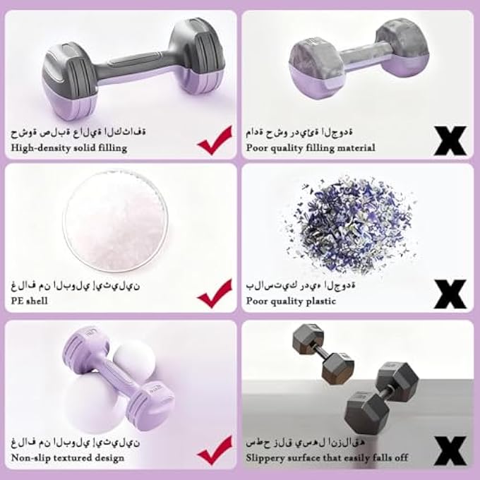 rayihni مجموعة دمبل 12 كجم مع رف ، رف معدني ثلاثي الطبقات مع دمبل 2*1 كجم 2*2 كجم 2*3 كجم مجموعة دمبل مع حامل تمارين على شكل حرف A لتمارين المنزل وصالة الألعاب الرياضية ومكتب اللياقة البدنية وتدريب القوة للنساء - Image 5