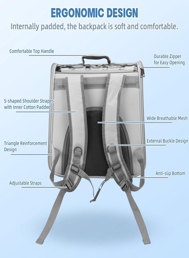 GBEX Pet Carrier Backpack, Cat Backpack Carrier with Breathable Holes, Portable Pet Travel Carrier for Medium/Small Cats and Dogs, Airline Approved, Ideal for Outdoor Picnic,Hiking (Gray) (Square) - Image 5