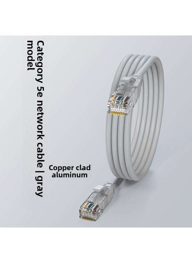 Generic Pure Copper Network Cable Household Super 66 Gigabit Computer 55 Router 10 Broadband Finished High-speed Network 15 Meters-Color:Category 5e Gray 100m Copper Clad Aluminum-Line Length:6m  - Image 1