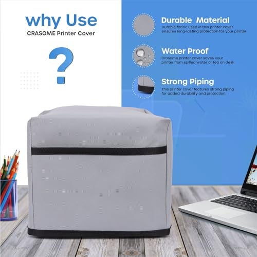 Crasome Dust & Water Proof Printer Cover for Canon Pixma G4770 (Grey) - Image 3