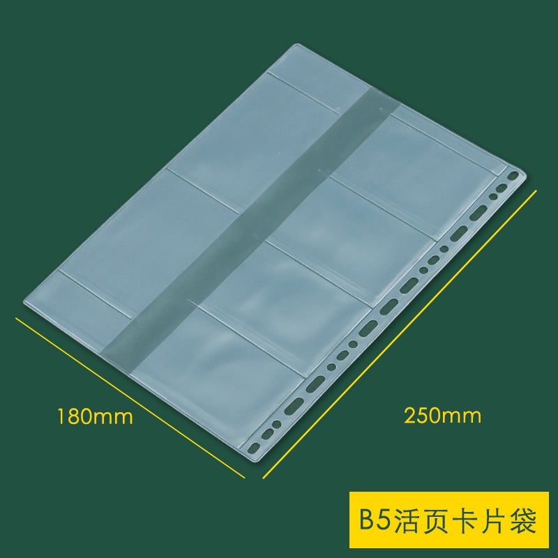 Generic A6 PVC Clear Bag A5 B5 Document Sleeve Stationery Organizer B5 loose-leaf 9-hole card bag