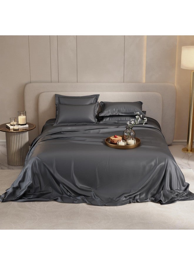 Stoa Paris Super King Size Bedsheet with 4 Pillow Covers, 300TC Satin Premium Bedding Set, Housewarming, Wedding Gift for Couple, Date Night - Twilight Embrace - Image 3