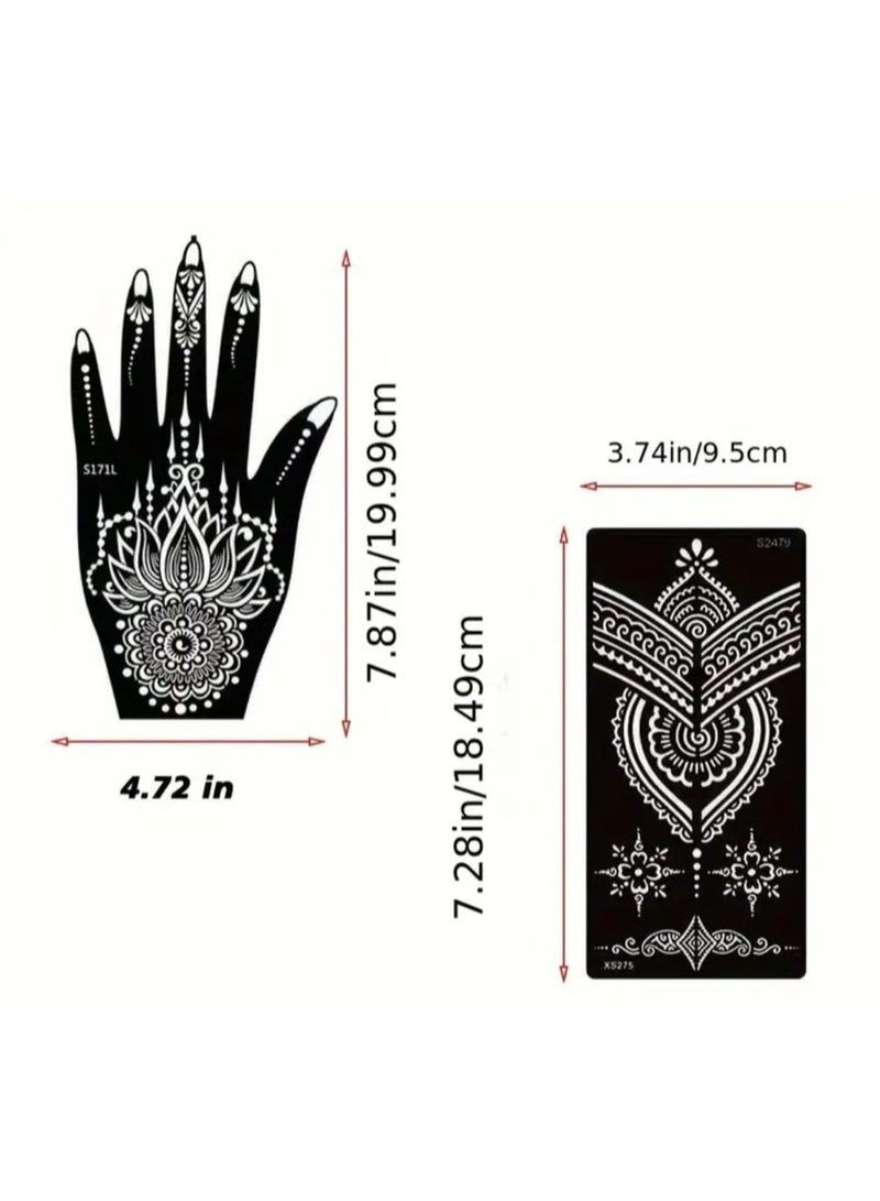 BOLREUS 16 Pcs Traditional Henna Design, Temporary Tattoos, Waterproof Body Art, Non-Toxic Tattoo Sheets For Festival Celebrations - Image 5
