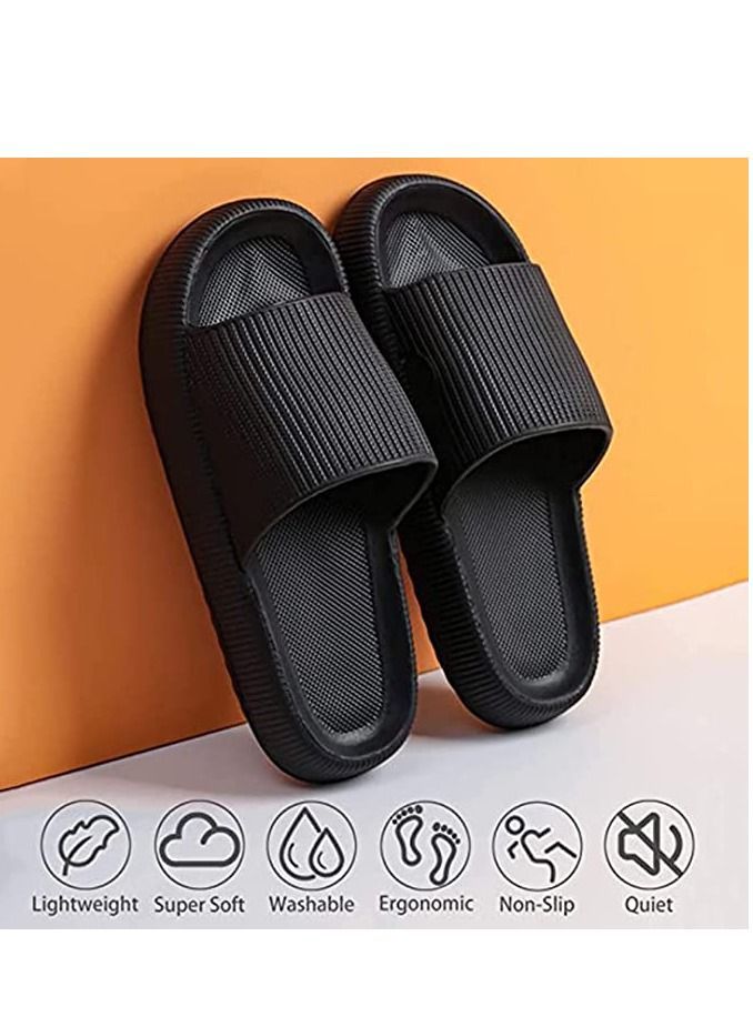 Y&D Pillow Slides Slippers, Massage Shower Bathroom Slipper, Non Slip Quick Drying Open Toe Super Soft Thick Sole Sandals  - Image 4