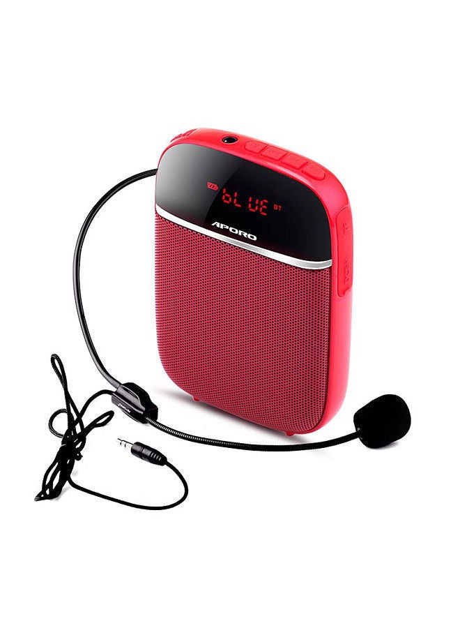 Generic Portable Voice Amplifier for Teachers with Wired Microphone Headset Waistband Rechargeable Personal BT Speaker Support Music FM TF Card for Classroom Meeting Training Tour Guides Promotions Singing - Image 1