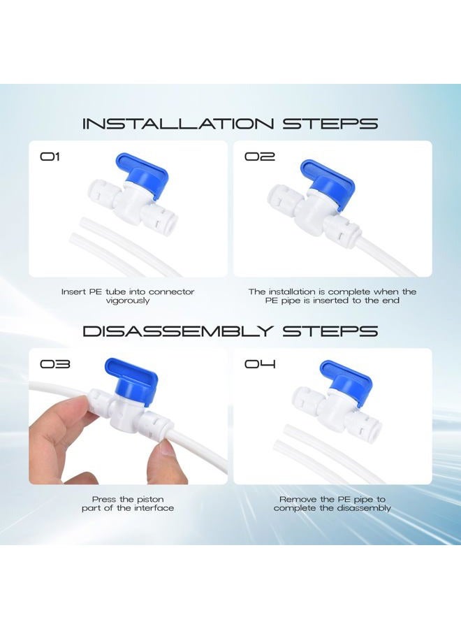 cnaodun Refrigerator Water Line Kit, Ice Maker Water Line Kit with 1/4" OD 39.4ft Water Line Reverse Osmosis Quick Connect Fittings Push To Connect Water Tube Fittings for Fridge Ice Maker - Image 5