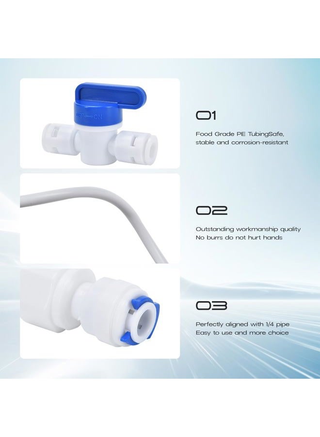 cnaodun Refrigerator Water Line Kit, Ice Maker Water Line Kit with 1/4" OD 39.4ft Water Line Reverse Osmosis Quick Connect Fittings Push To Connect Water Tube Fittings for Fridge Ice Maker - Image 4