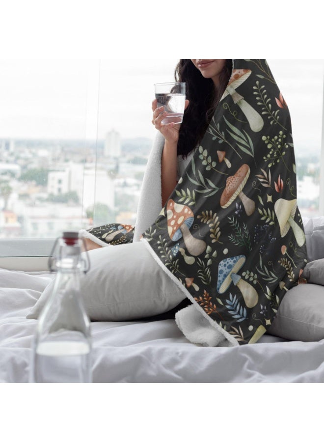 ARTIEMASTER Mushroom Hooded Blanket Mushrooms Gifts for Women Soft Fleece Flannel Dark Wild Forest Mushrooms Throw Wearable Blanket All Season Plant Blankets for Bed Decorative 80"x60" for Audlt - Image 4