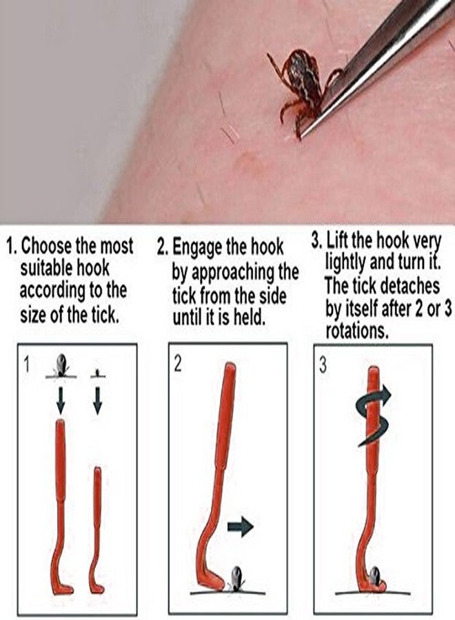 Sage Square Anti Tick/Lice/Flea/Mite Remover/Picker/Tweezer for Healthy Care of Puppies/Dog/Cat/Kitten (Red) - Image 3