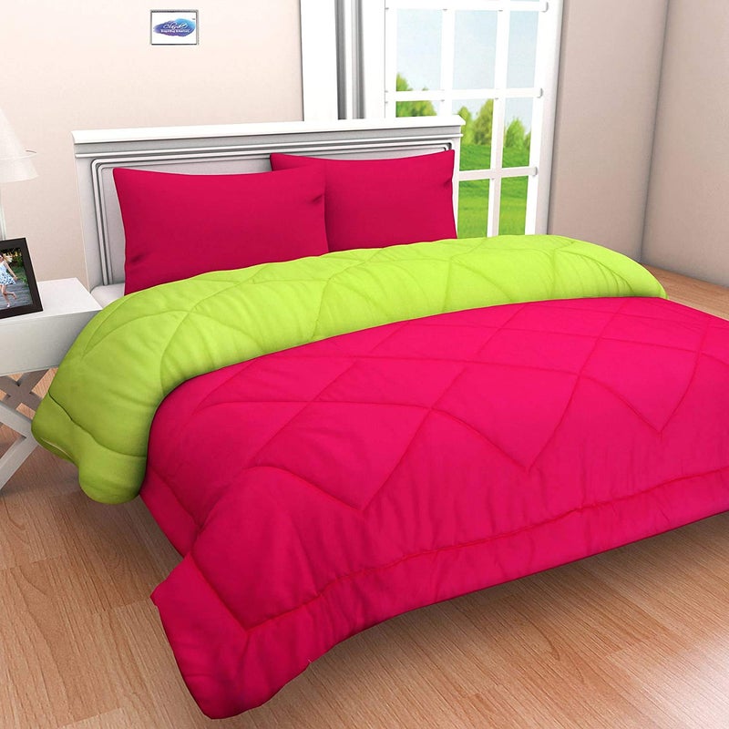 SVT SVT Microfiber 200TC Comforter Single Bed_Green Pink  - Image 5