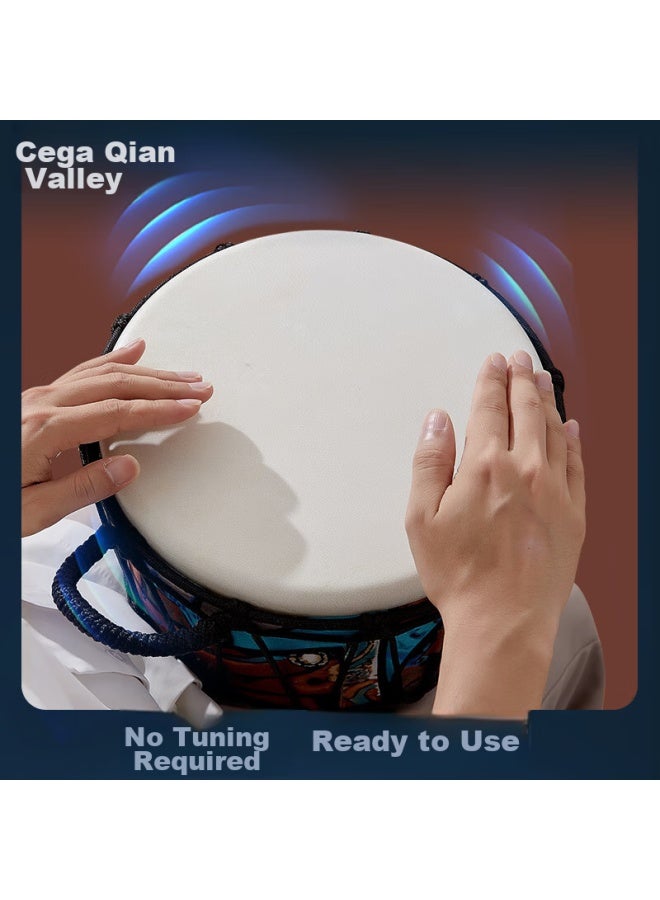 Cega African Drum, Large 8-inch Sheepskin Drumhead, For Children And Adults, Practice And Performance, Lightweight Drum, Percussion Instrument, Holiday Gift - Image 2