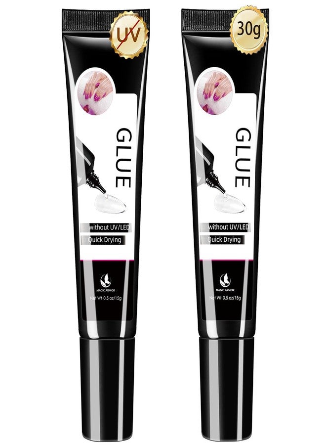 MAGIC ARMOR 2Pcs Semi Solid Nail Glue for Press On Nail, No Need for UV Lamp Super Strong Nail Glue Quick Drying Gel Long Lasting for Fake Acrylic Nails(15g x 2) - Image 1