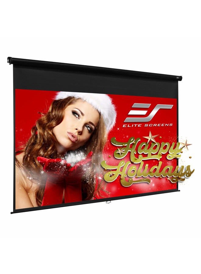 Elite Screens شاشة عرض بيدوية 110 بوصة قابلة للسحب يدويًا بزاوية 16:9 4K 8K 3D Ultra HDR HD جاهزة للسينما المنزلية شاشة عرض بيضاء مع آلية سحب بطيئة M110H - Image 1