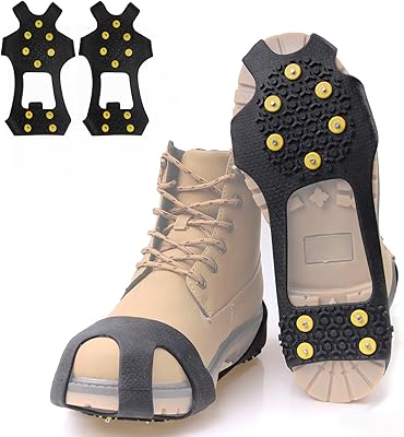JSHANMEI JSHANMEI Walk Traction Cleat Snow Ice Grips Snow Cleats Crampons Anti Slip Stretch Footwear (10 Studs, XXL) - Image 1