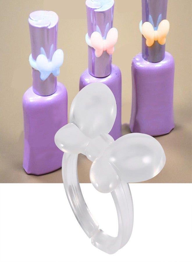 yuyte Nail Chart Polish Color Display Ring, Flower Butterfly Manicure Tip For Nail Art Color Display Tool[Clear Butterfly] - Image 5